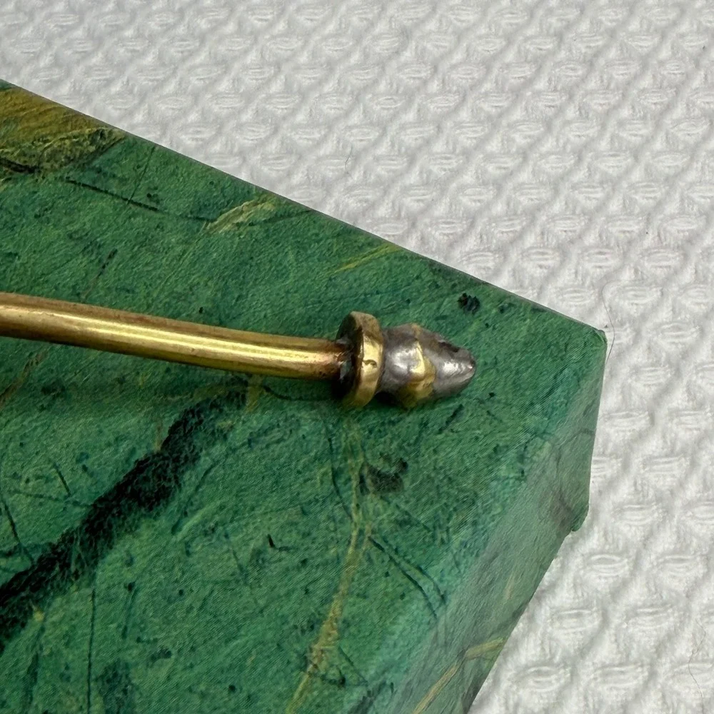 VTG Etched Brass Candle Snuffer Twisted Handle Floral Bell 12 Inch Made in India